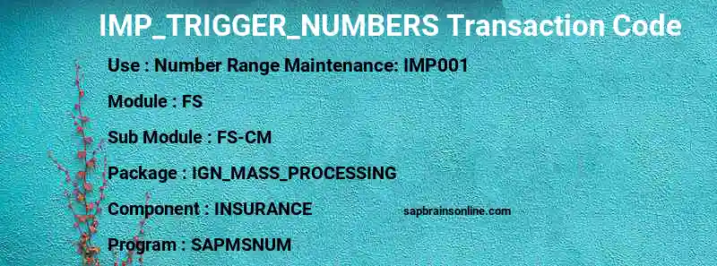 SAP IMP_TRIGGER_NUMBERS transaction code