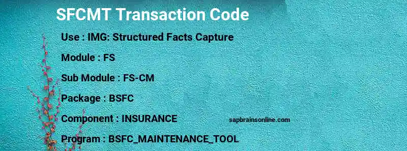 SAP SFCMT transaction code