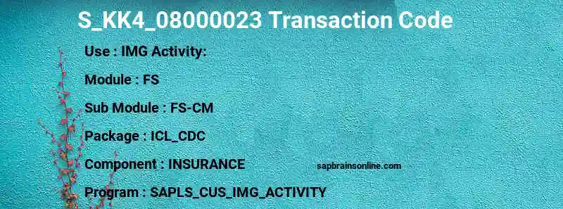 SAP S_KK4_08000023 transaction code