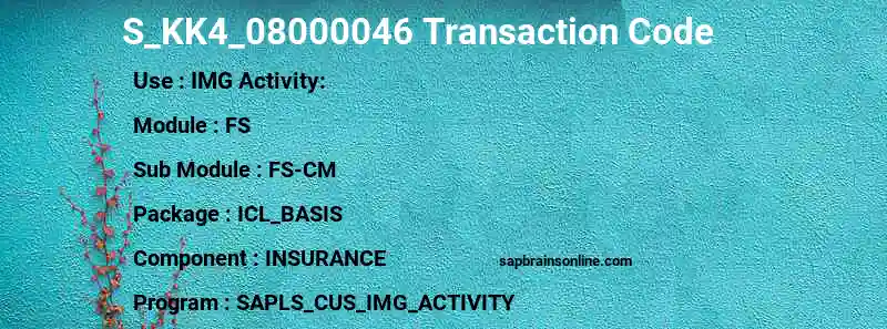 SAP S_KK4_08000046 transaction code