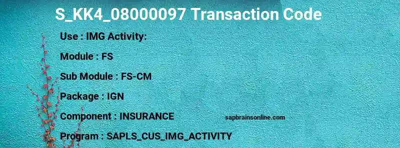 SAP S_KK4_08000097 transaction code