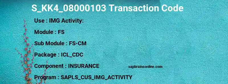 SAP S_KK4_08000103 transaction code