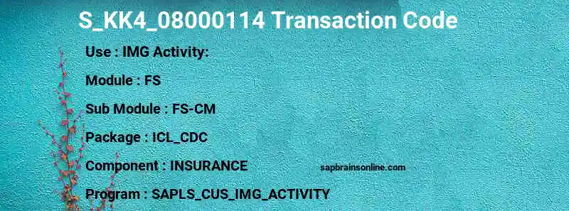 SAP S_KK4_08000114 transaction code