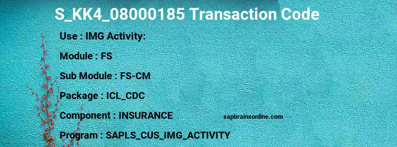 SAP S_KK4_08000185 transaction code