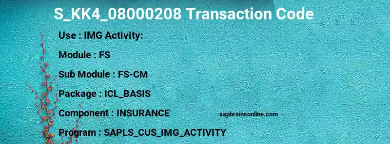 SAP S_KK4_08000208 transaction code