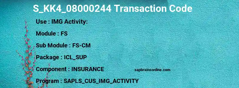 SAP S_KK4_08000244 transaction code