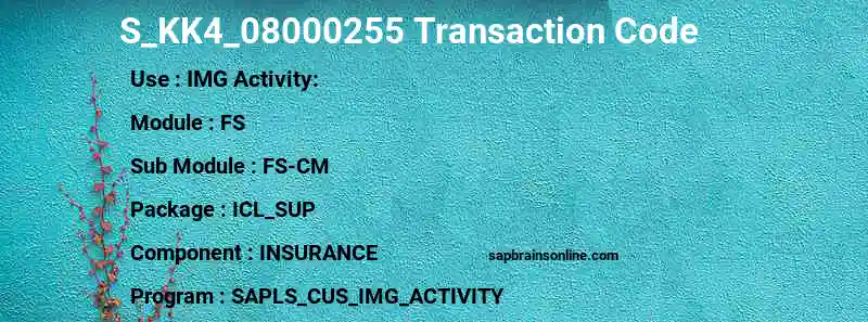 SAP S_KK4_08000255 transaction code