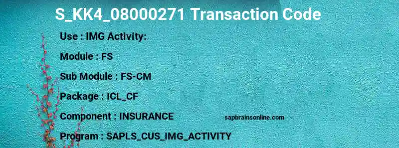 SAP S_KK4_08000271 transaction code