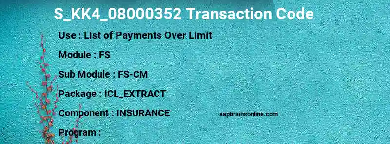 SAP S_KK4_08000352 transaction code