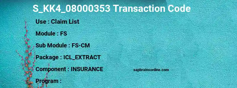 SAP S_KK4_08000353 transaction code