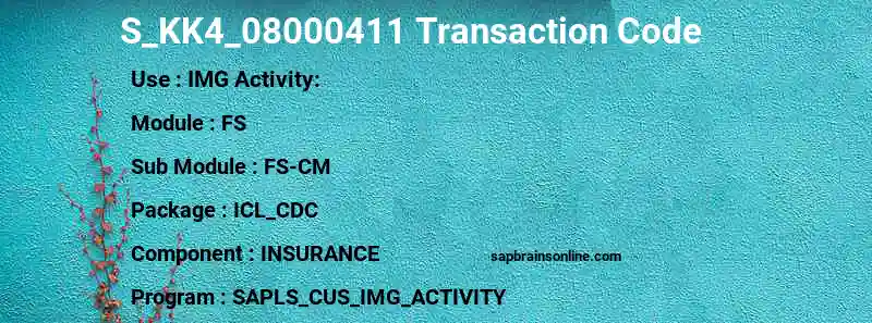 SAP S_KK4_08000411 transaction code