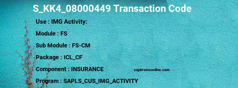 SAP S_KK4_08000449 transaction code