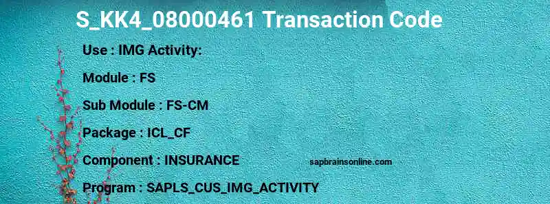 SAP S_KK4_08000461 transaction code