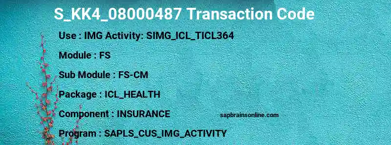 SAP S_KK4_08000487 transaction code