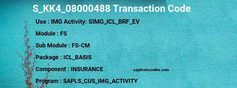 SAP S_KK4_08000488 transaction code