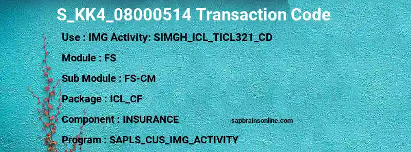 SAP S_KK4_08000514 transaction code