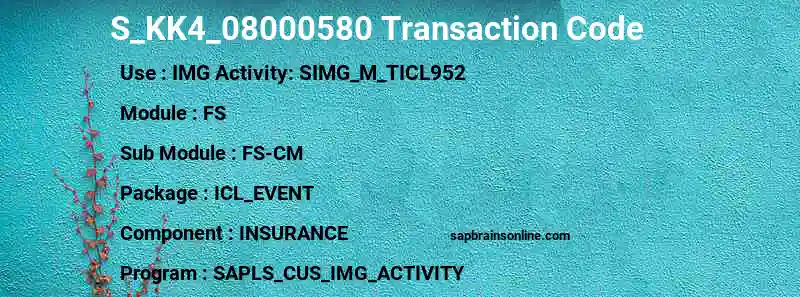 SAP S_KK4_08000580 transaction code