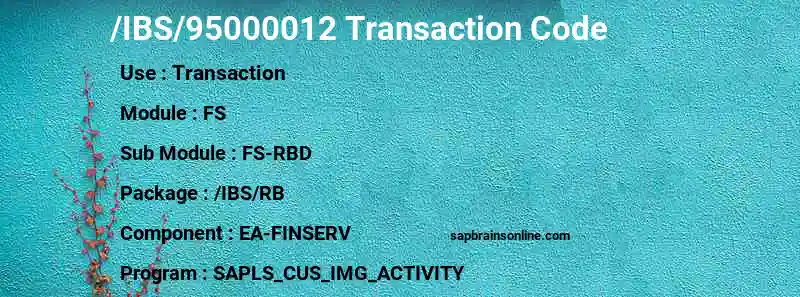 SAP /IBS/95000012 transaction code