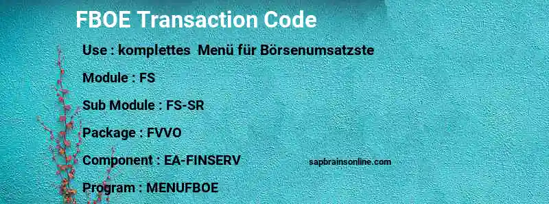 SAP FBOE transaction code