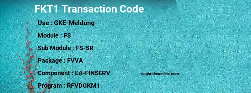 SAP FKT1 transaction code