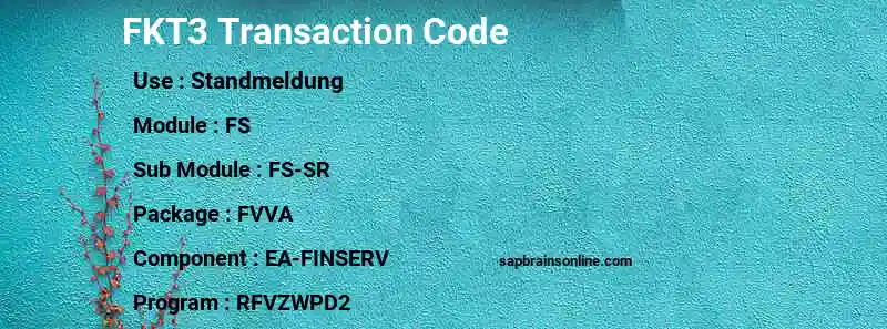 SAP FKT3 transaction code