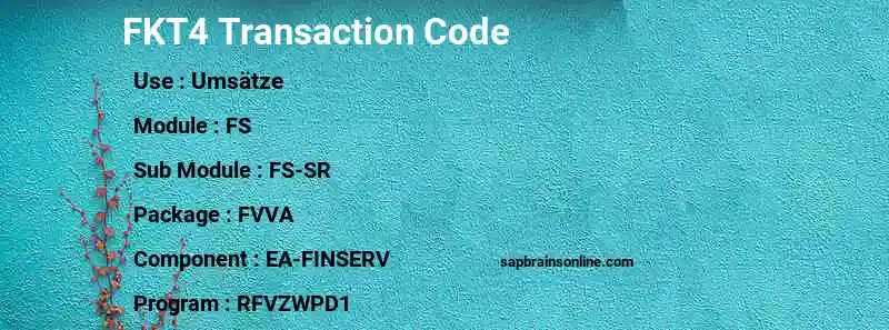 SAP FKT4 transaction code