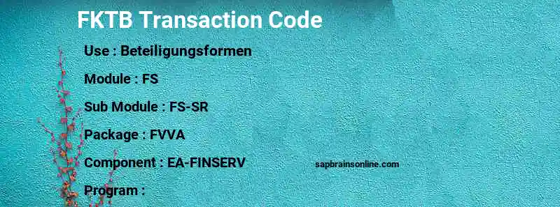 SAP FKTB transaction code