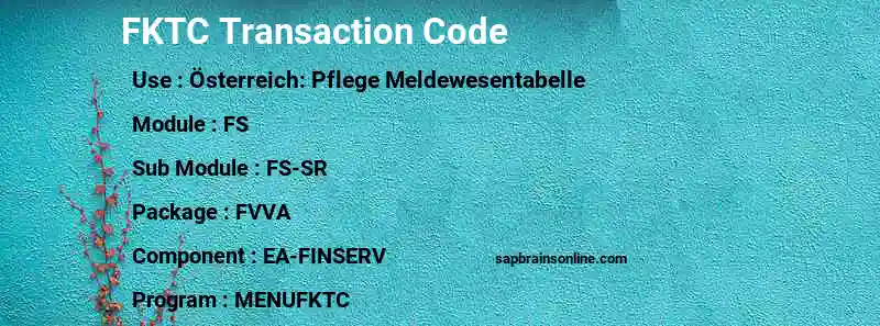 SAP FKTC transaction code