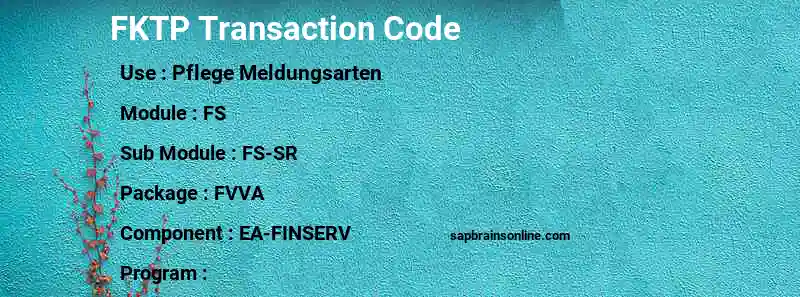 SAP FKTP transaction code