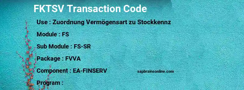 SAP FKTSV transaction code