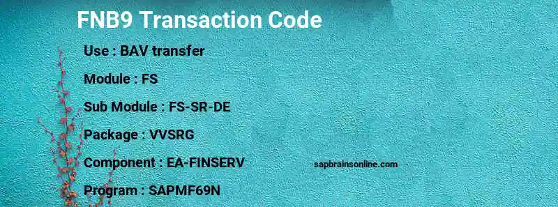 SAP FNB9 transaction code