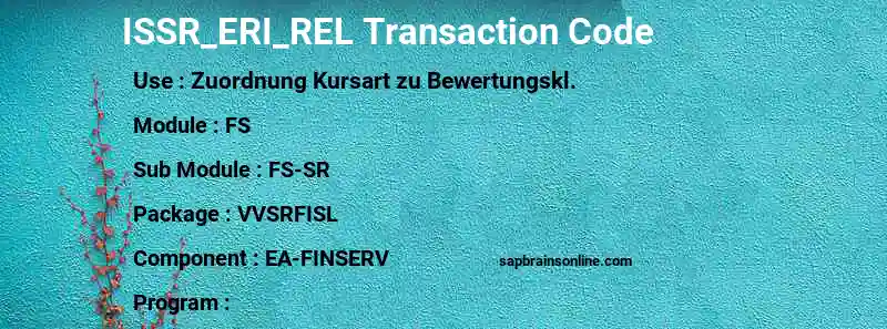 SAP ISSR_ERI_REL transaction code