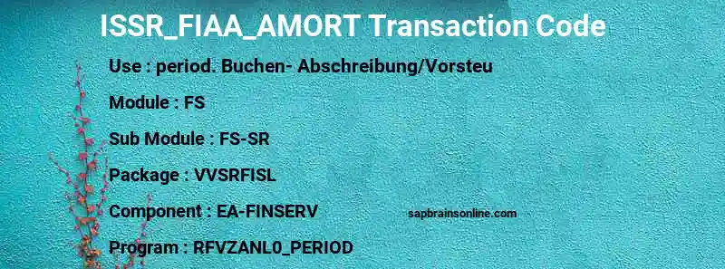 SAP ISSR_FIAA_AMORT transaction code