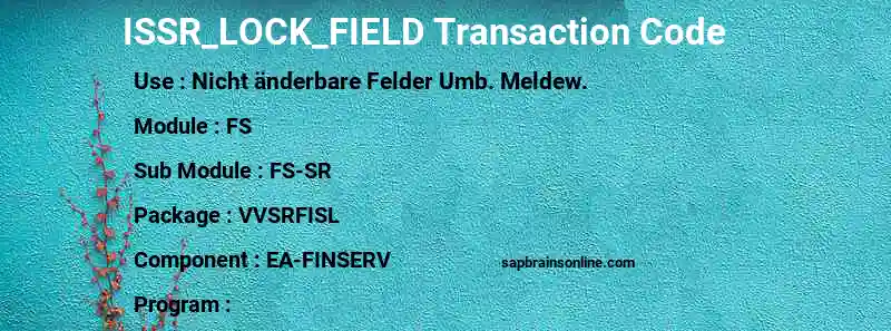 SAP ISSR_LOCK_FIELD transaction code