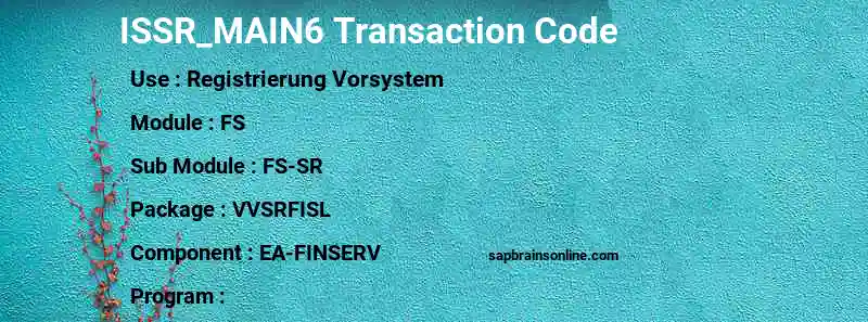 SAP ISSR_MAIN6 transaction code