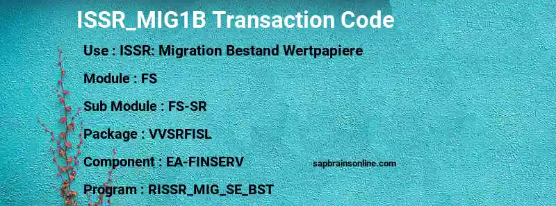 SAP ISSR_MIG1B transaction code