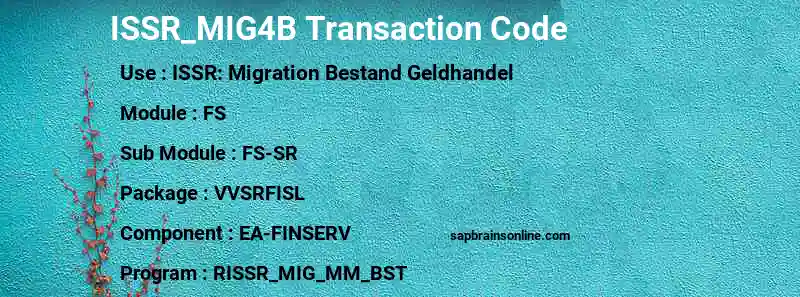 SAP ISSR_MIG4B transaction code
