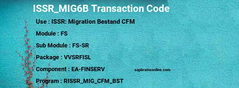 SAP ISSR_MIG6B transaction code