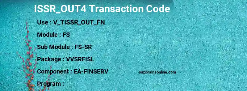 SAP ISSR_OUT4 transaction code