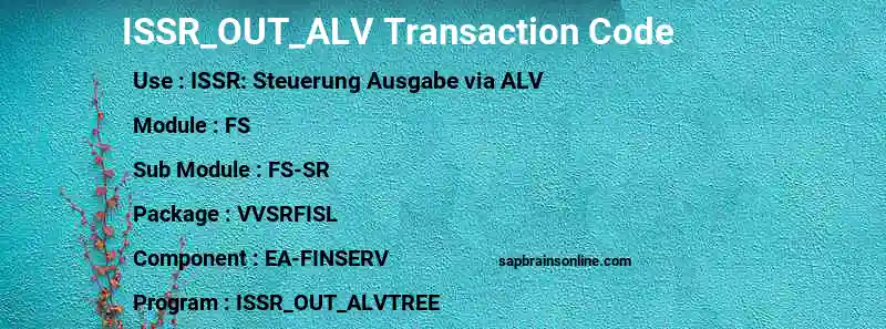 SAP ISSR_OUT_ALV transaction code