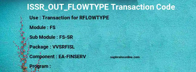 SAP ISSR_OUT_FLOWTYPE transaction code