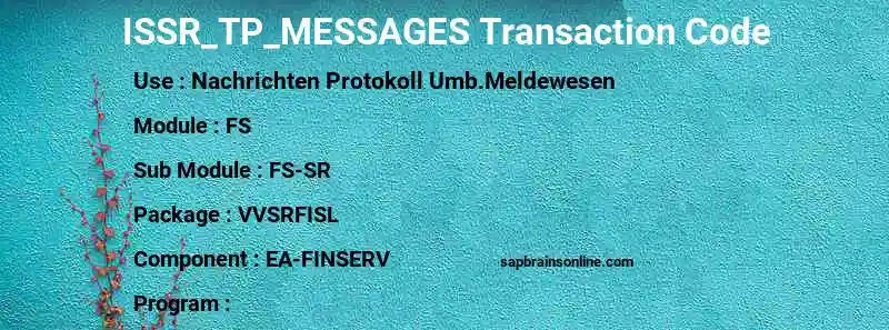 SAP ISSR_TP_MESSAGES transaction code
