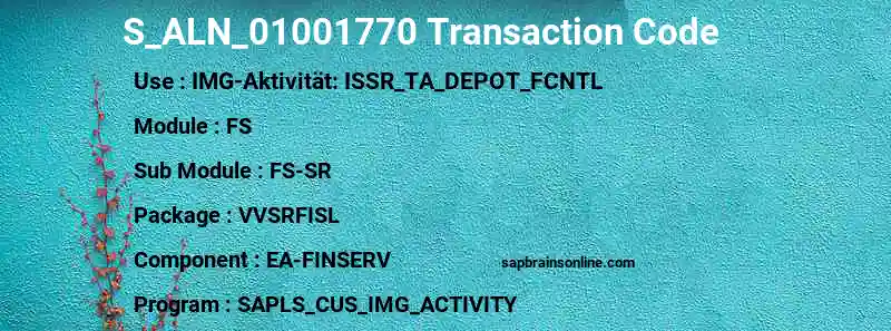 SAP S_ALN_01001770 transaction code