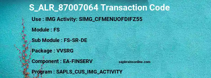 SAP S_ALR_87007064 transaction code