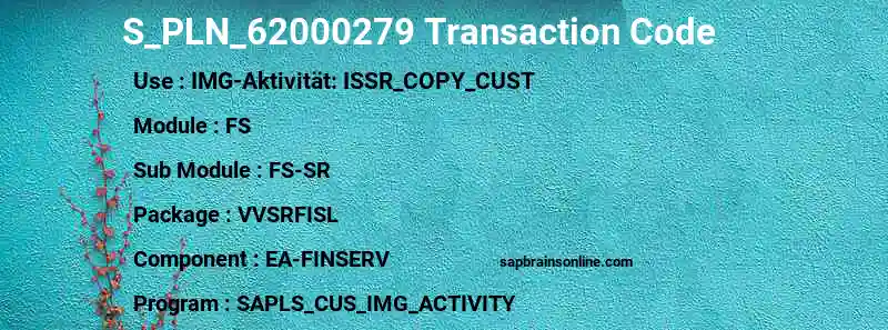 SAP S_PLN_62000279 transaction code