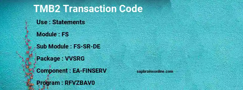 SAP TMB2 transaction code