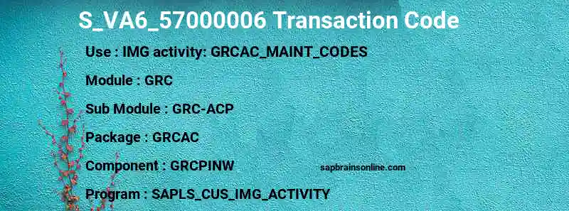 SAP S_VA6_57000006 transaction code