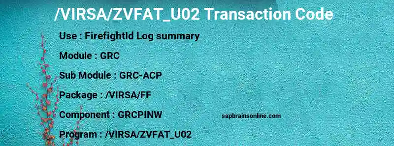 SAP /VIRSA/ZVFAT_U02 transaction code