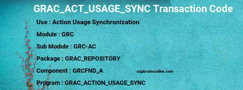 SAP GRAC_ACT_USAGE_SYNC transaction code
