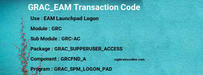 SAP GRAC_EAM transaction code